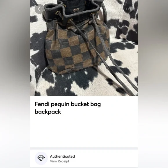 Fendi Black and Brown Checkered Backpack - Picture 16 of 16